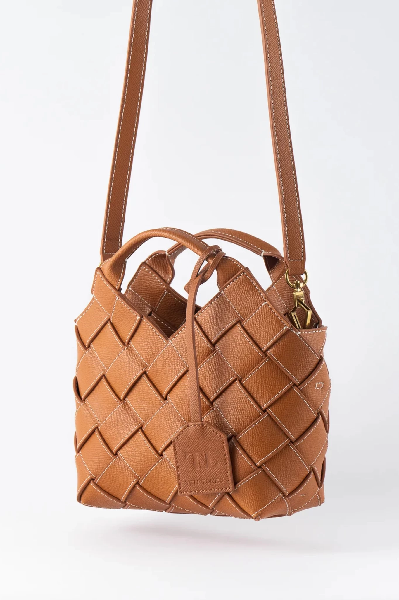 TEN TONES Clementine Woven Mini Tote Orange - Image 4
