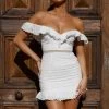 Sweet Melody Sweetheart Neckline Off-Shoulder Dress Lace White