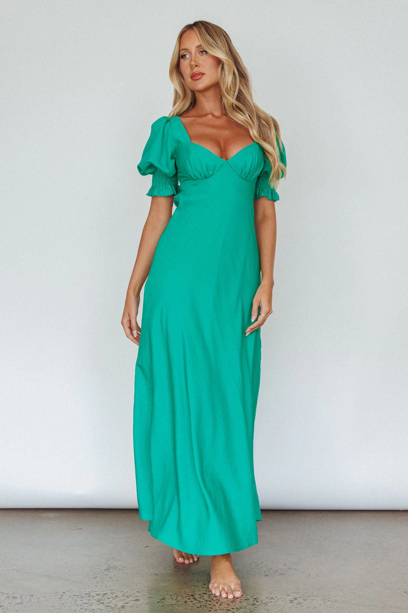 Brigita Tied Back Midi Dress Green - Image 3