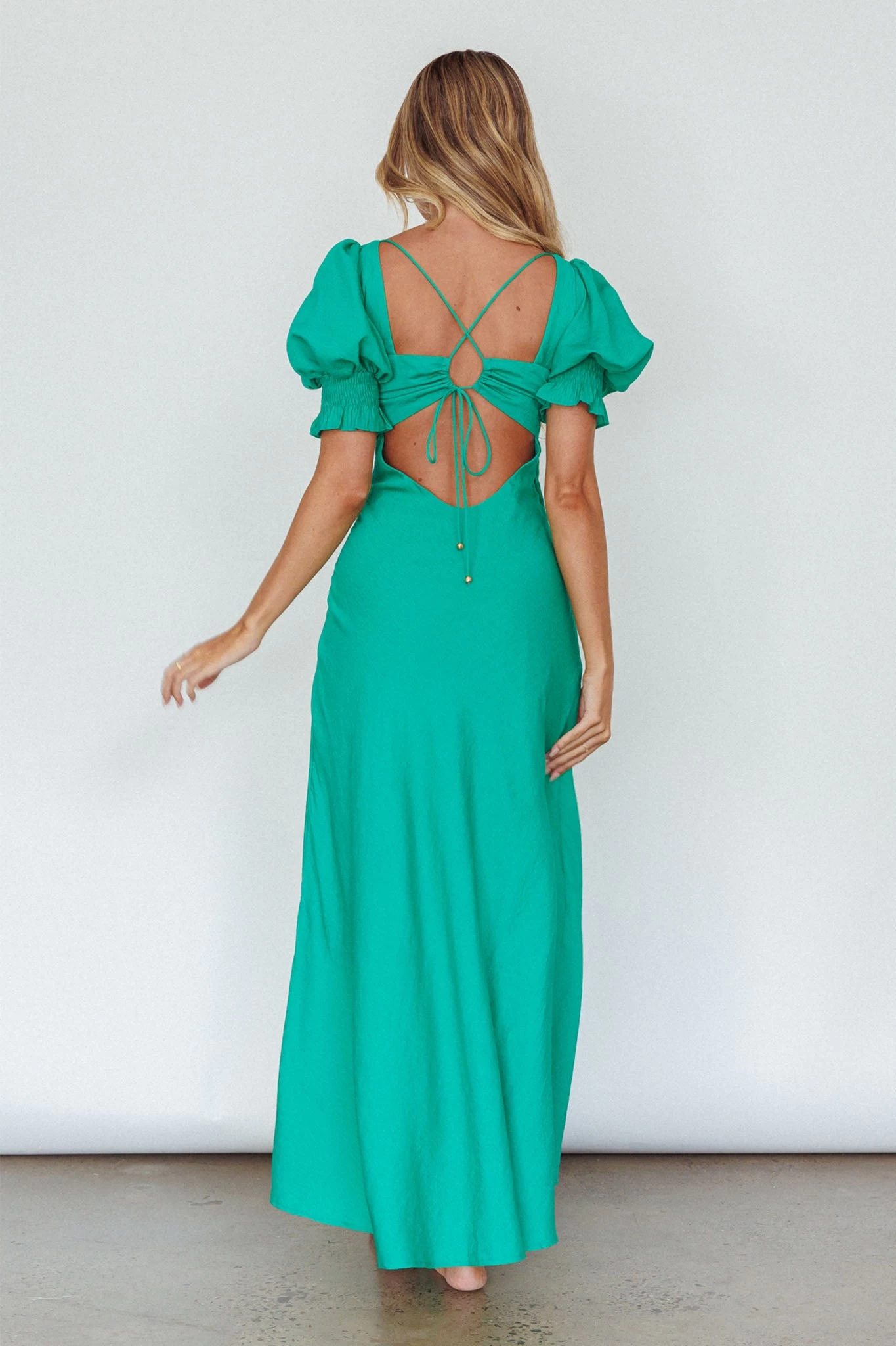 Brigita Tied Back Midi Dress Green - Image 2