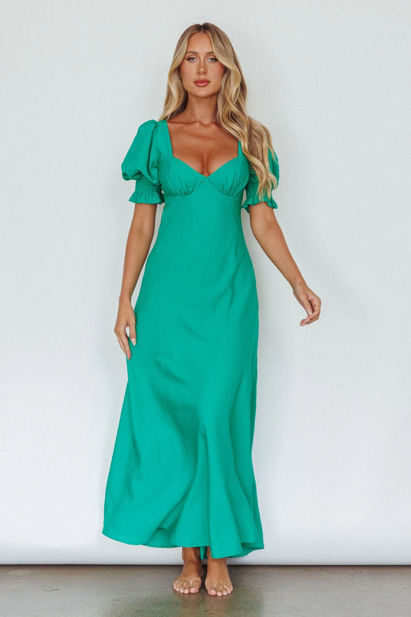 Brigita Tied Back Midi Dress Green - Image 7