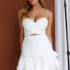 Janene Pintuck Pleat Mini Dress White