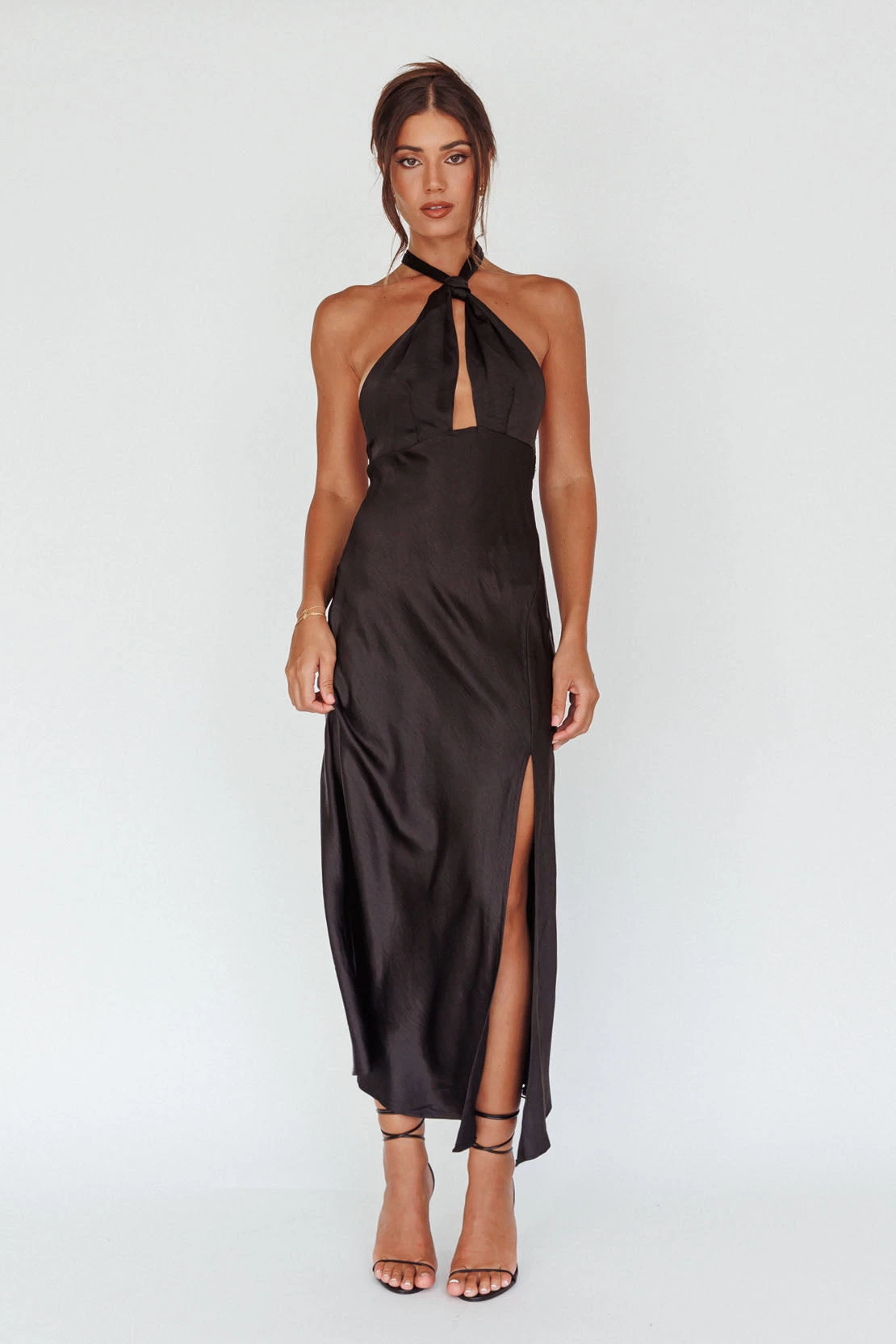 Te Amo Halterneck Open Back Midi Dress Black - Image 8