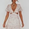Graciele Laced Back Cut-Out Mini Dress Floral Blush