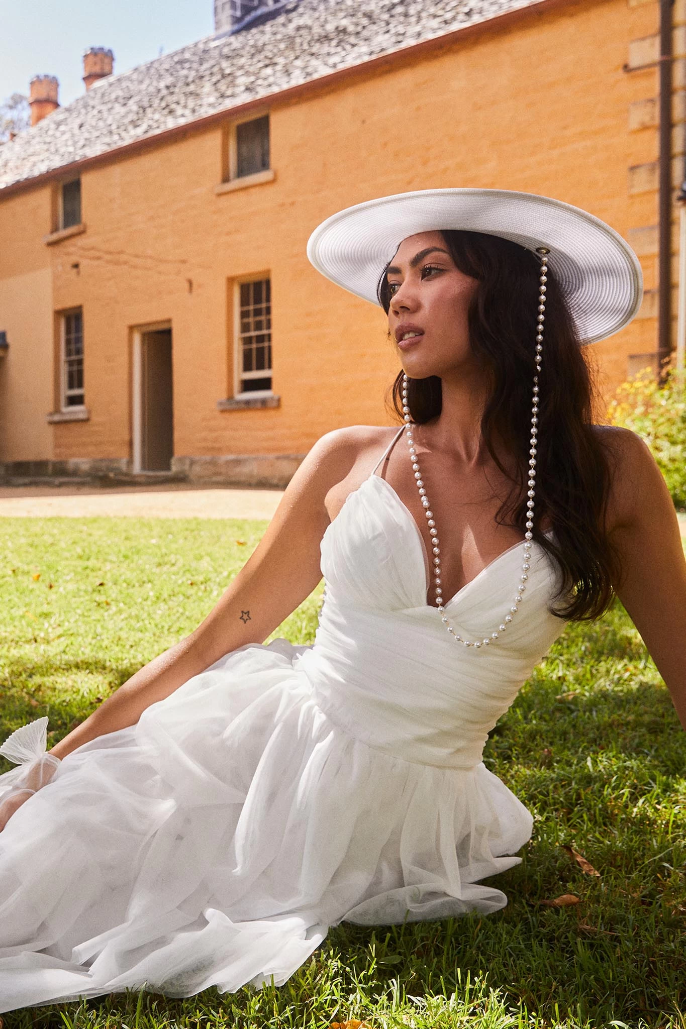 Nightingale Tiered Mesh Maxi Dress White - Image 15