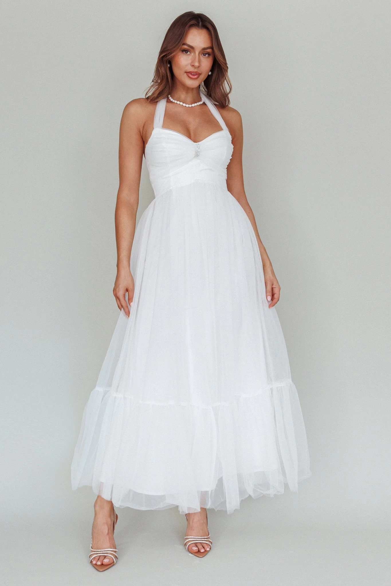Alegria Tulle Maxi Dress White - Image 5