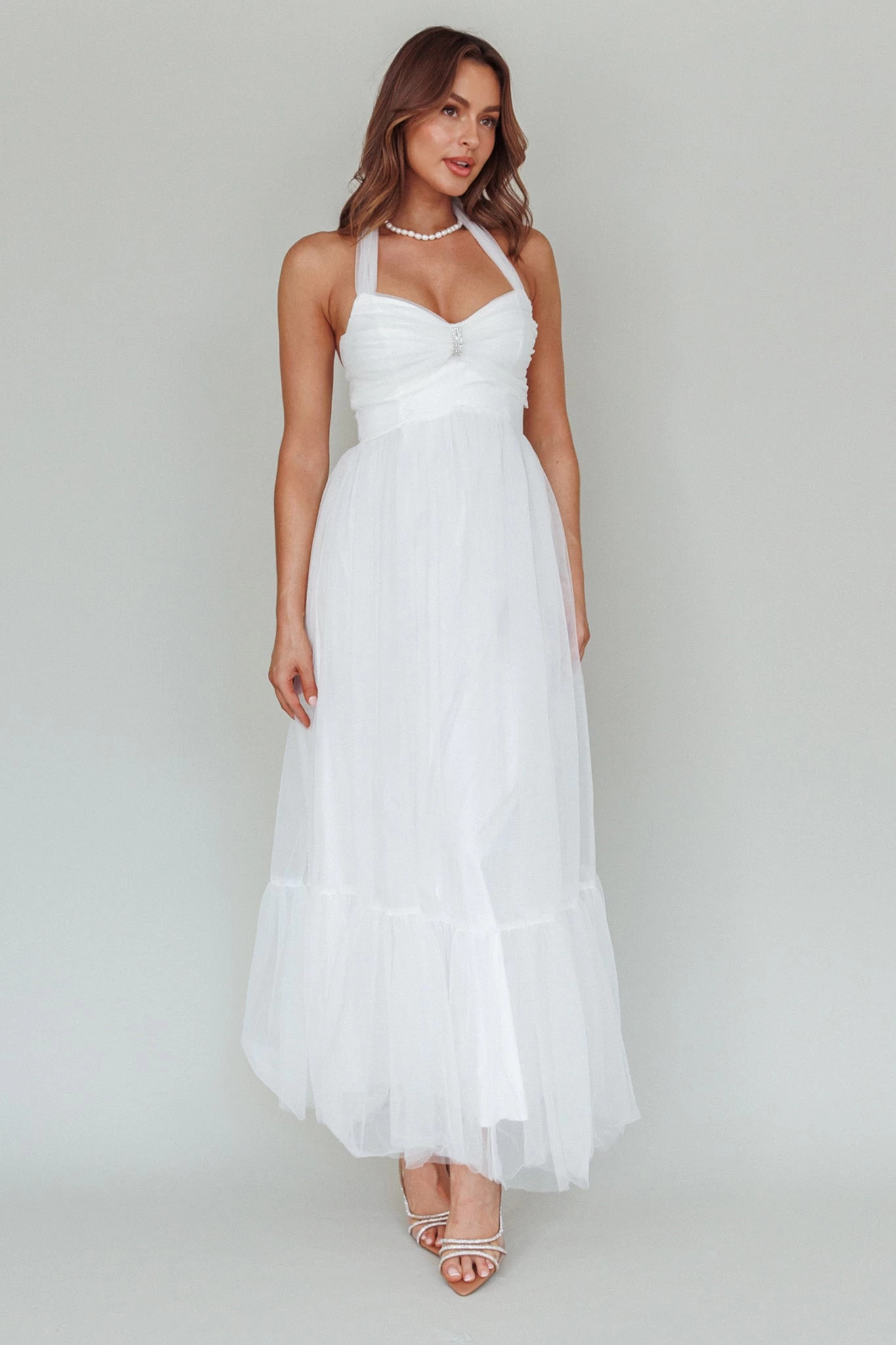 Alegria Tulle Maxi Dress White - Image 6