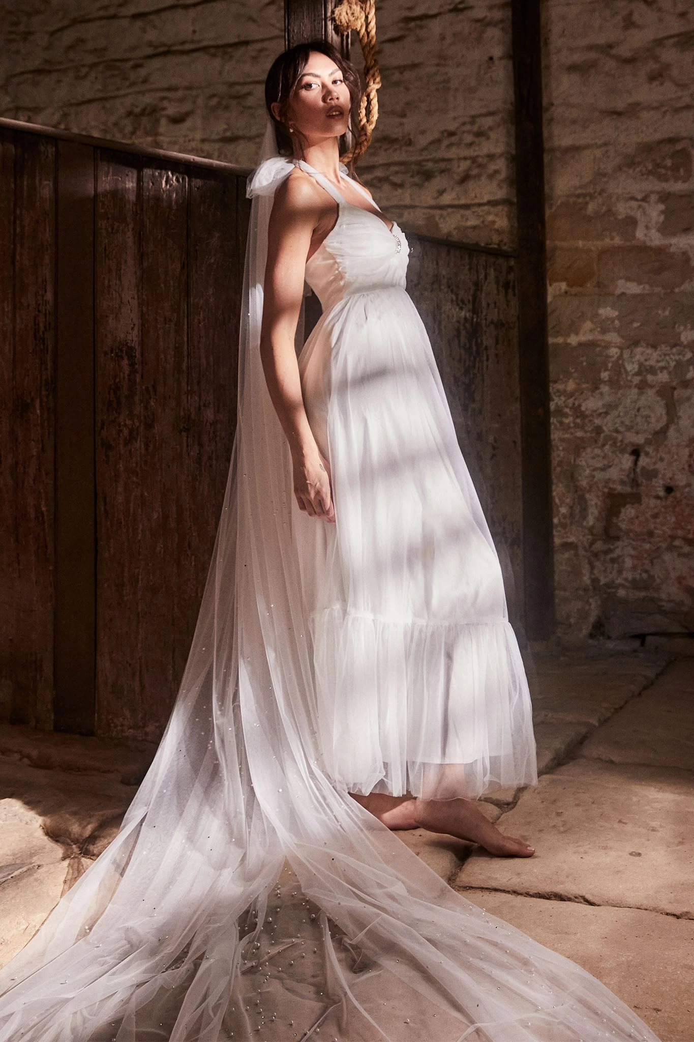 Alegria Tulle Maxi Dress White - Image 9