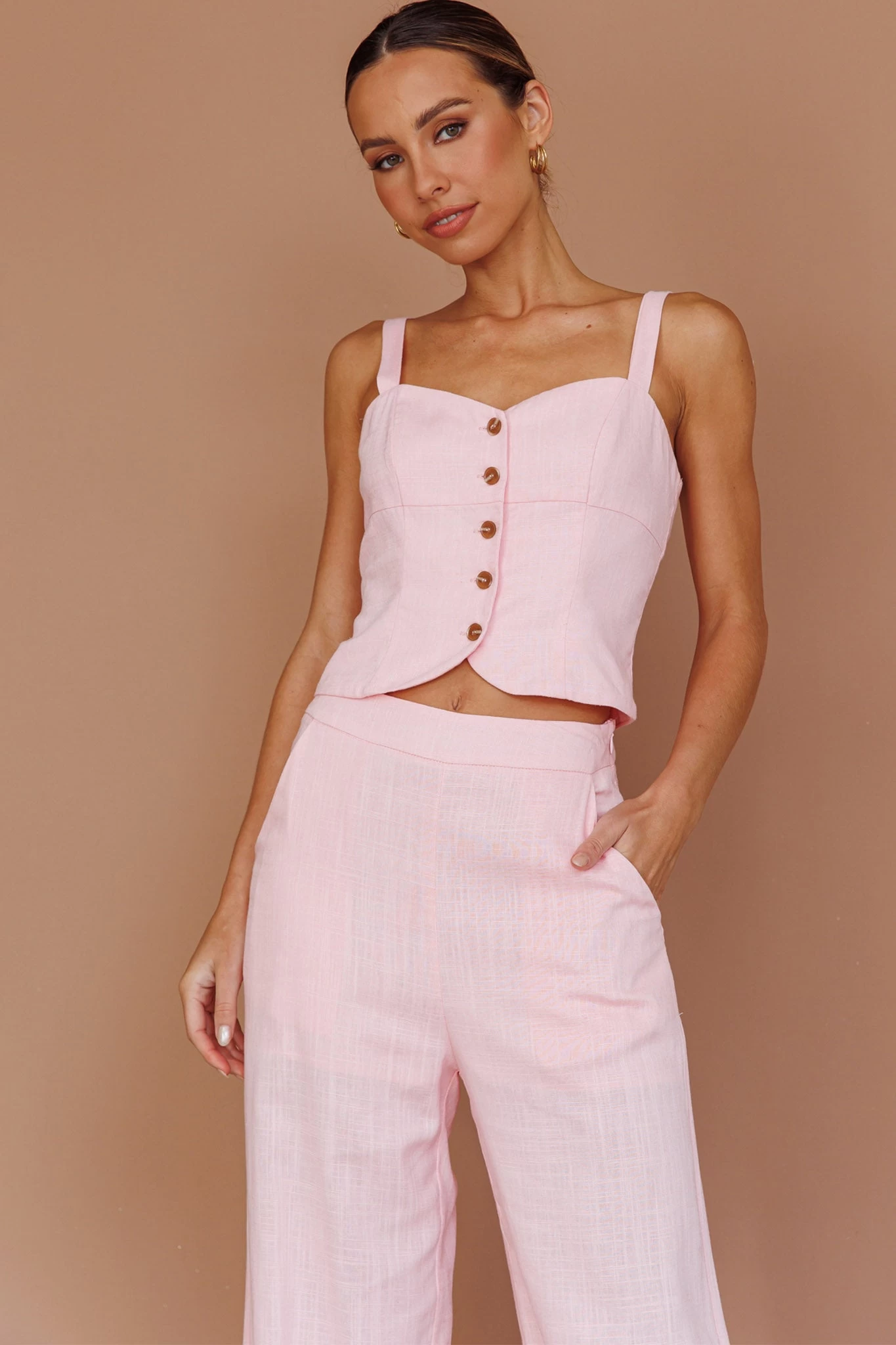 Play It Cool Wide Leg Pants Pink - Image 8
