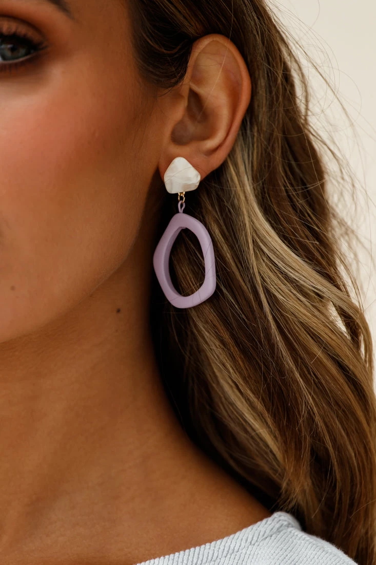 Myanmar Earrings Mauve - Image 3