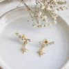 Virgo Crystal Star Earrings Gold