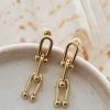 Eternity Horseshoe Link Earrings Gold