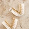 Sheba Gold Fringe Earrings White