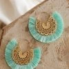 Bali Gold Filigree Fringing Earrings Sage