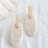 Raquel Acrylic Oval Earrings Oyster