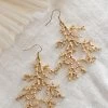 Orli Coral Design Earrings Gold