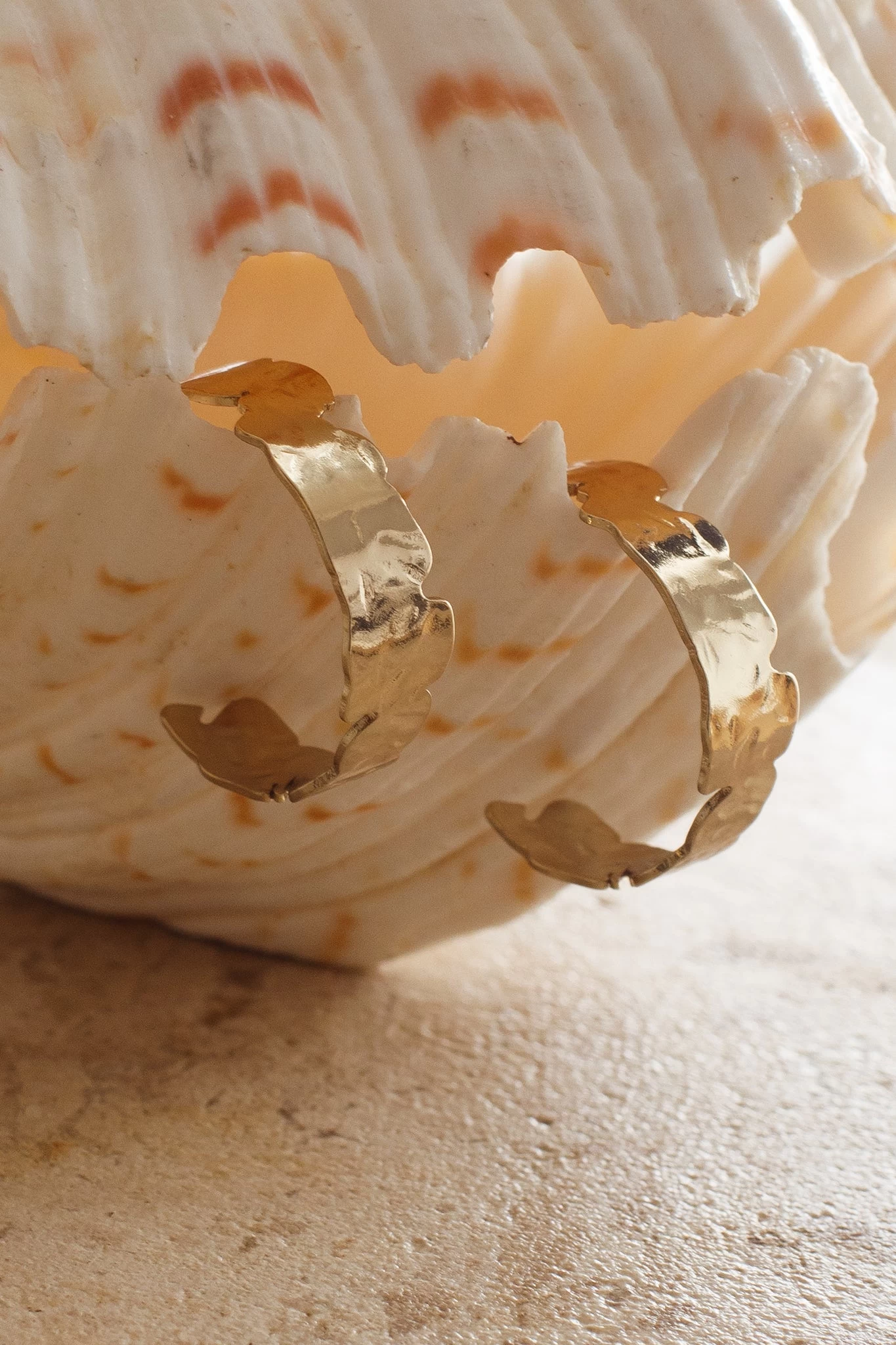 Shari Textured Half Hoop Earrings Gold