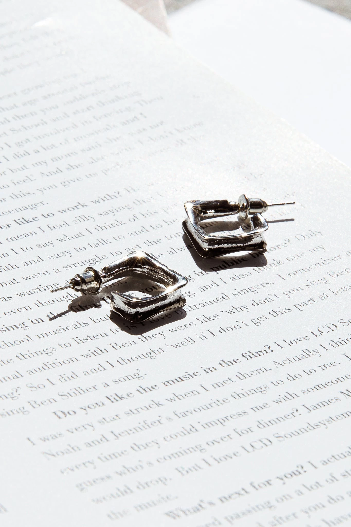 Maddox Small Square Hoop Earrings Silver - Image 2