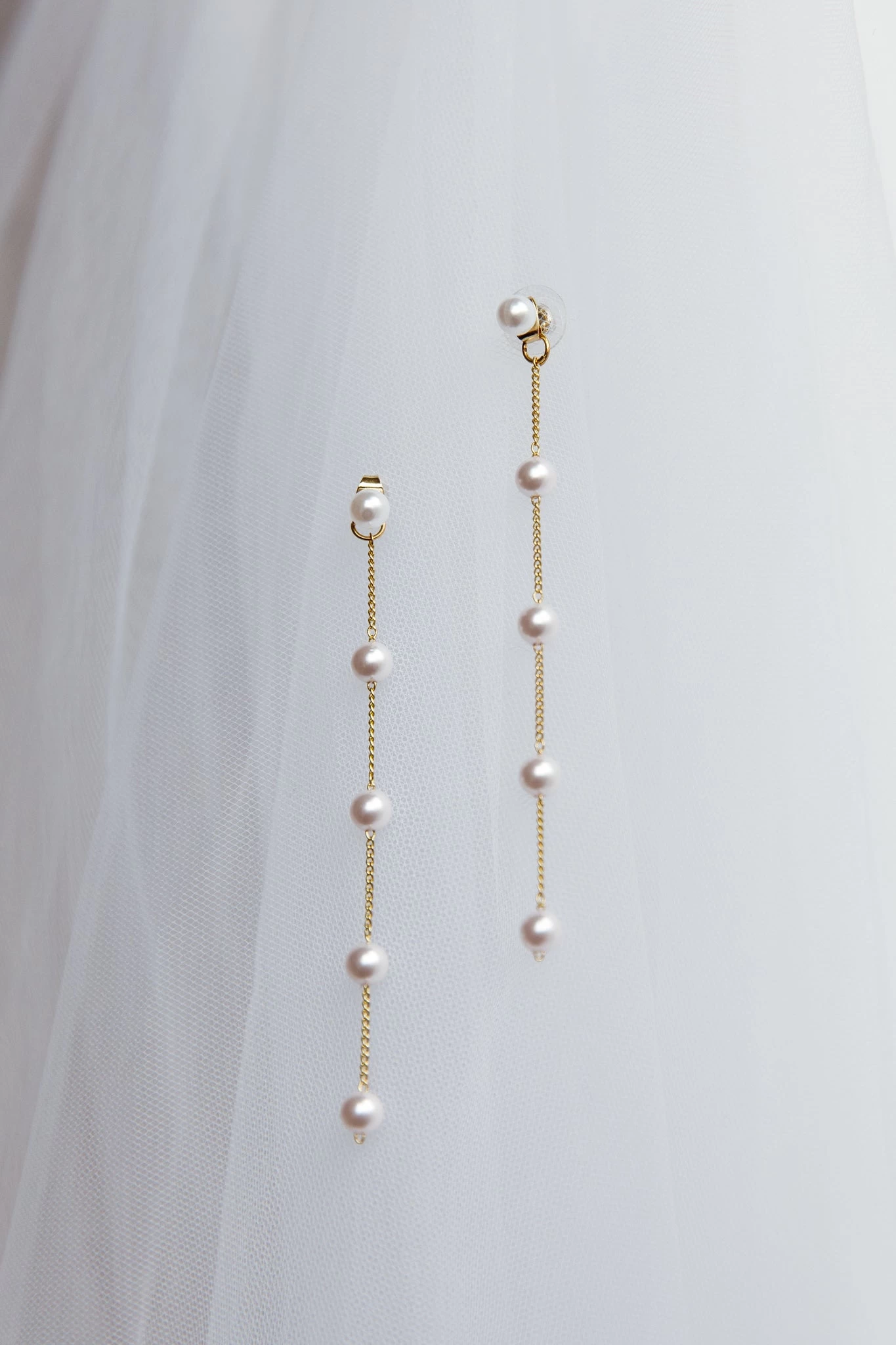 Gaia Pearl Drop Earrings Gold - Image 3