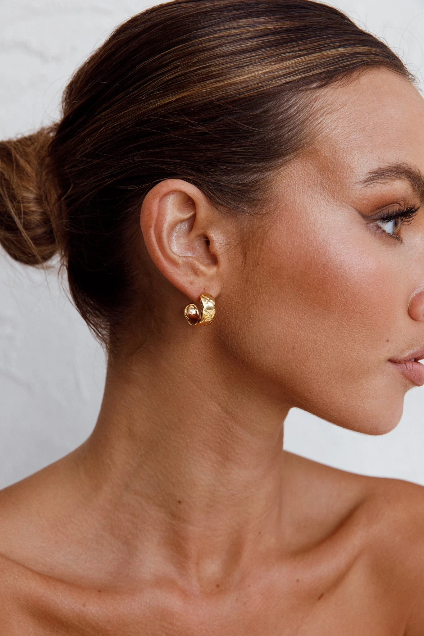 Symphony Woven Open Hoop Earrings Gold