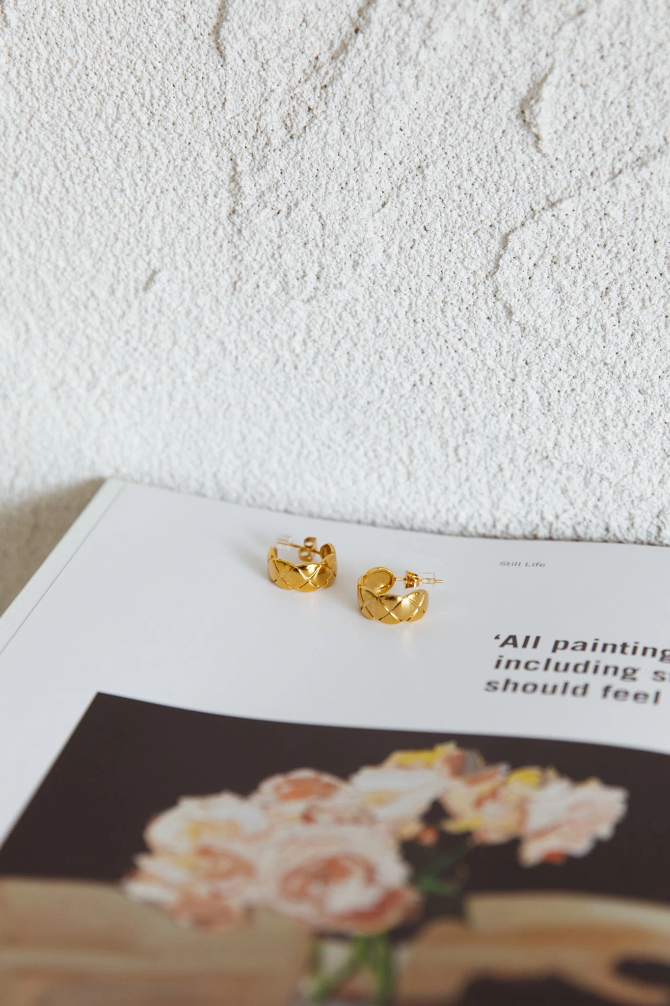 Symphony Woven Open Hoop Earrings Gold - Image 3