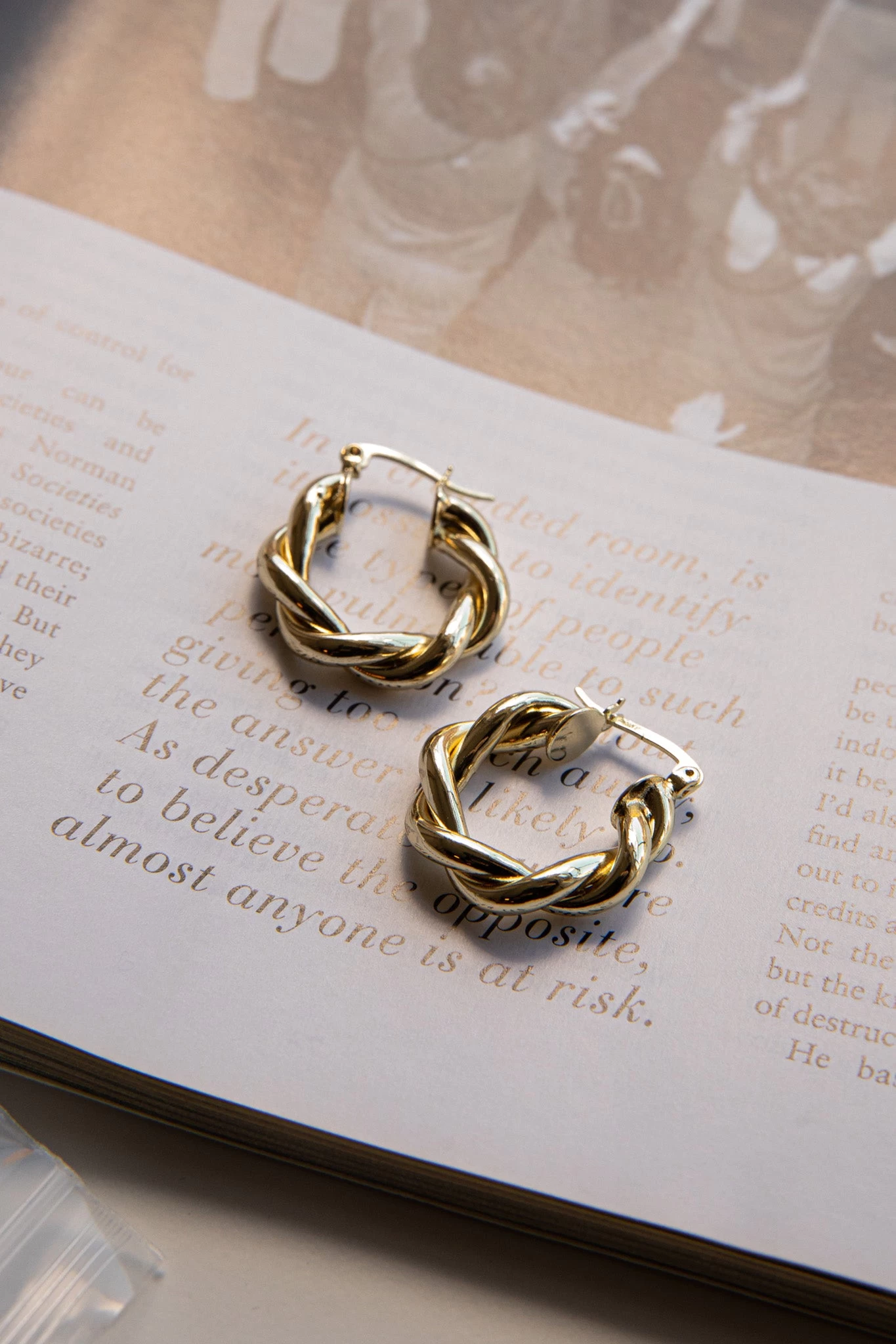 Fate Rope Hoop Earrings Gold - Image 4
