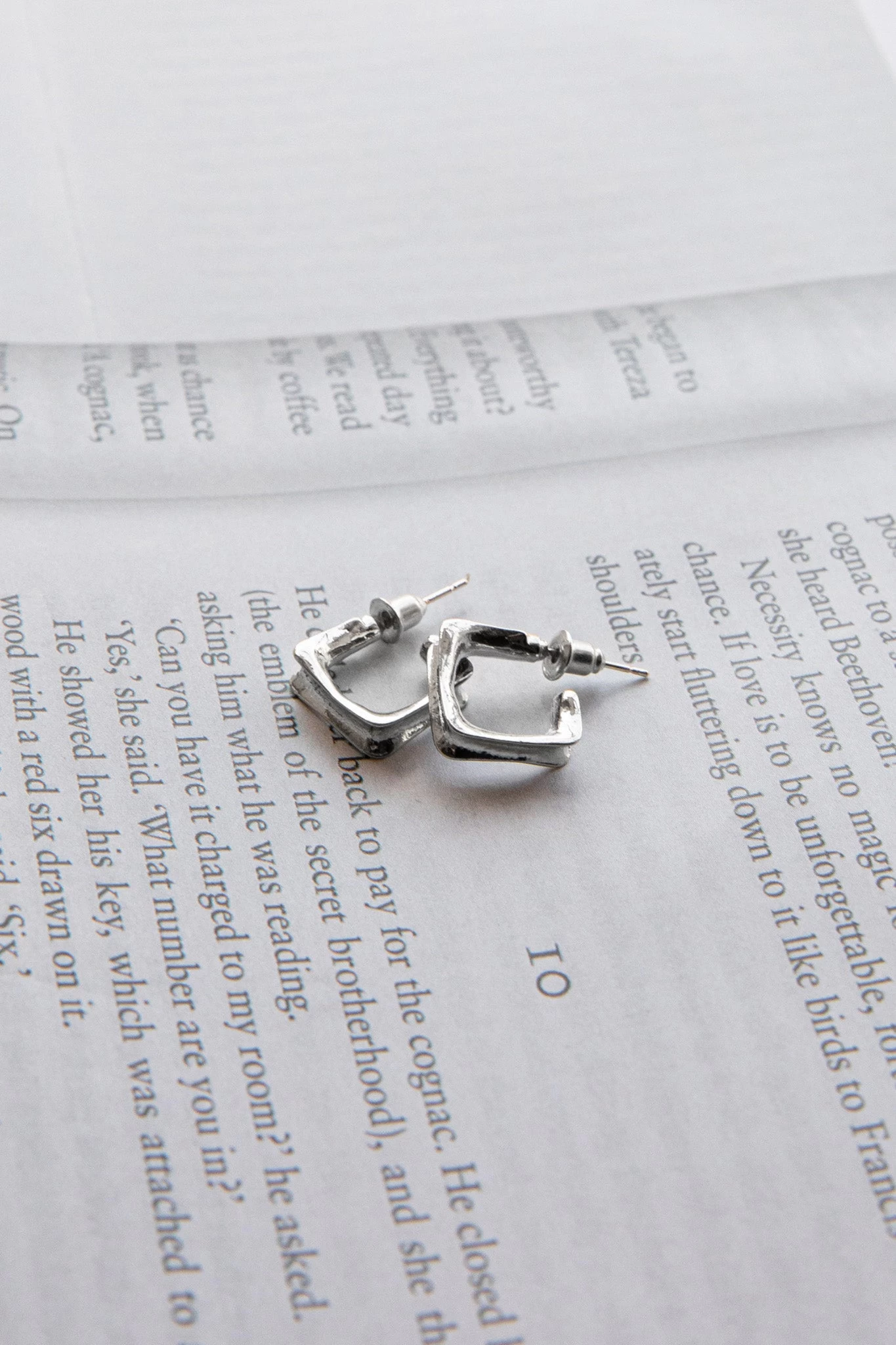Isis Open Trapeze Hoop Earrings Silver - Image 5