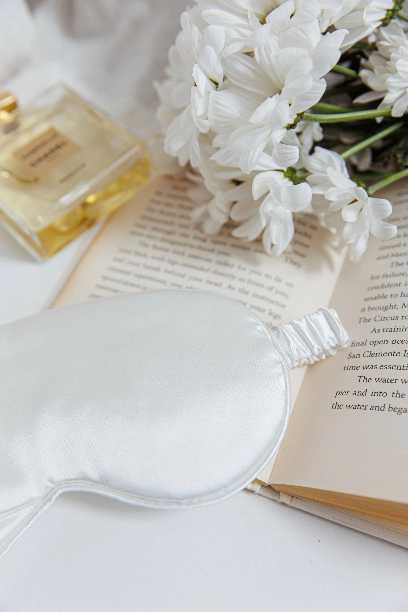 Sweet Dreams Satin Eye Mask White - Image 4