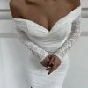 Moonrise Off-Shoulder Long Sleeve Dress Lace White
