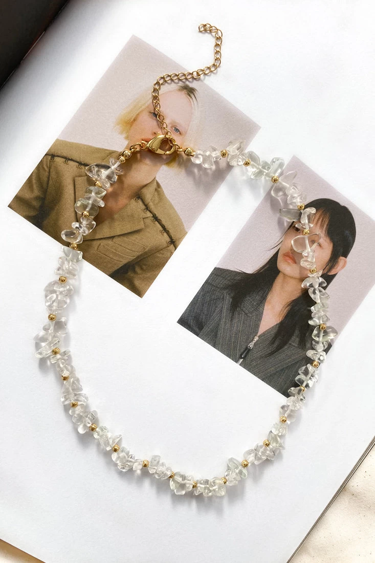 Tiffany Clear Baroque And Gold Bead Necklace - Image 3