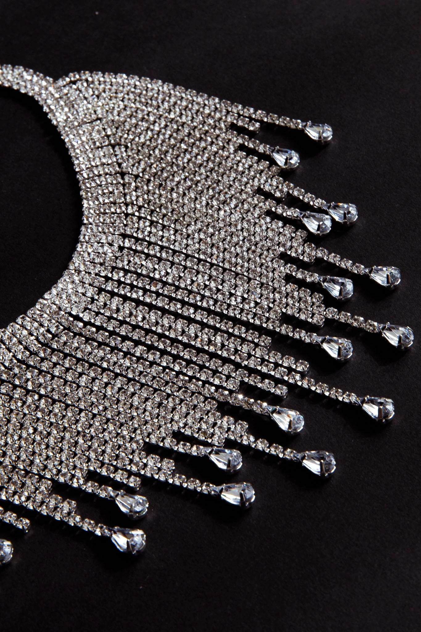 Isadora Cascade Crystal Necklace Silver - Image 5