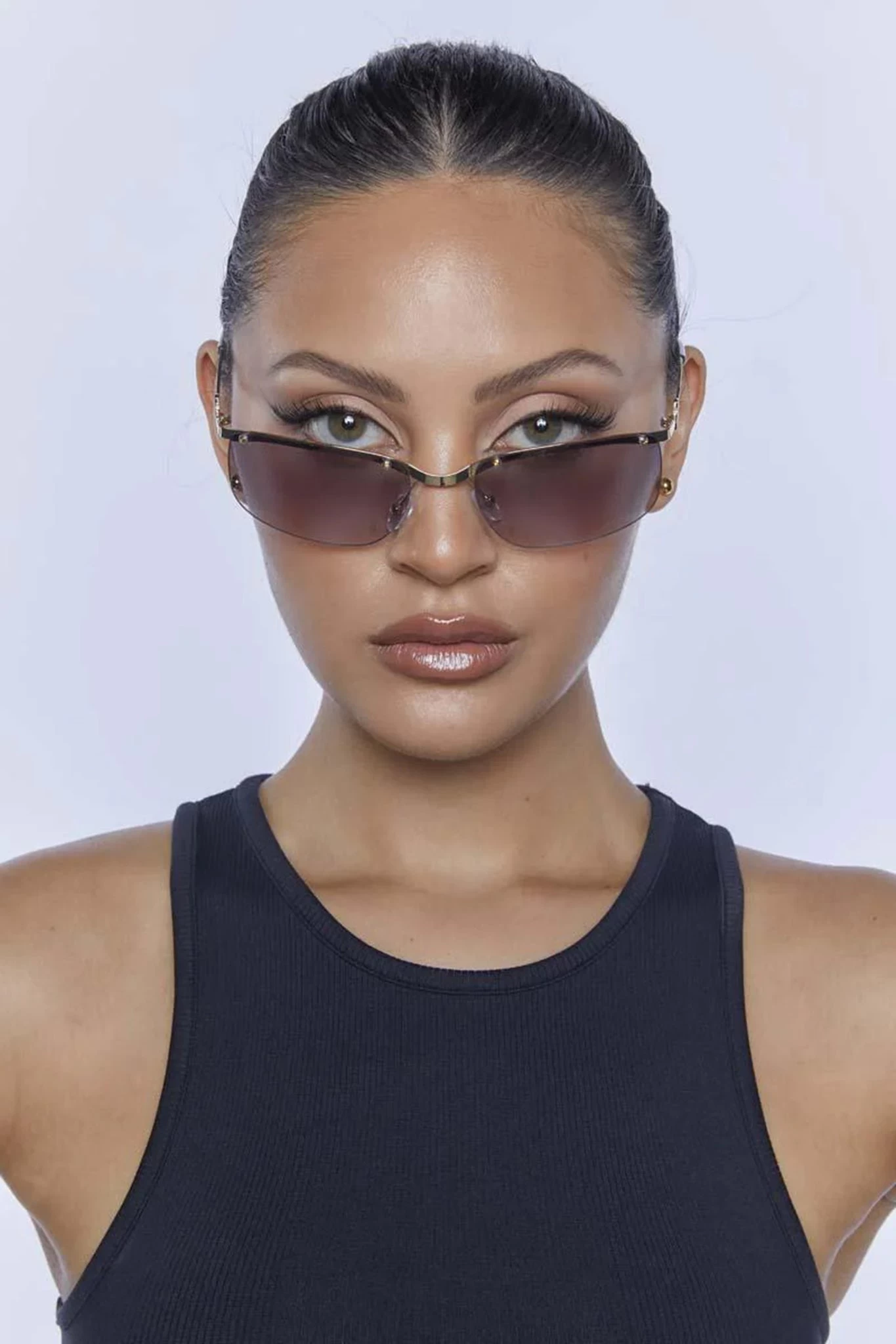 Peta And Jain Metal Mono Lens Sunglasses Gold - Image 2