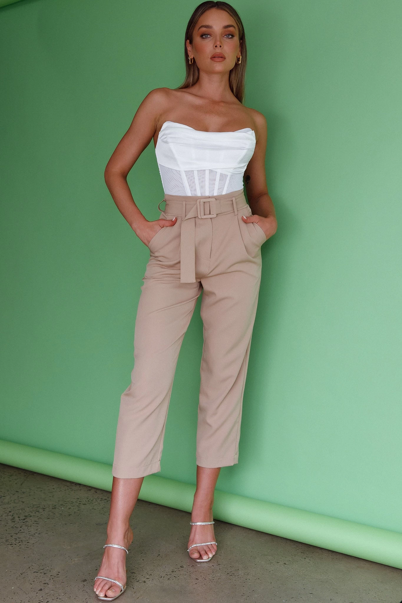 Chance Encounter Straight Leg Pants Latte - Image 10