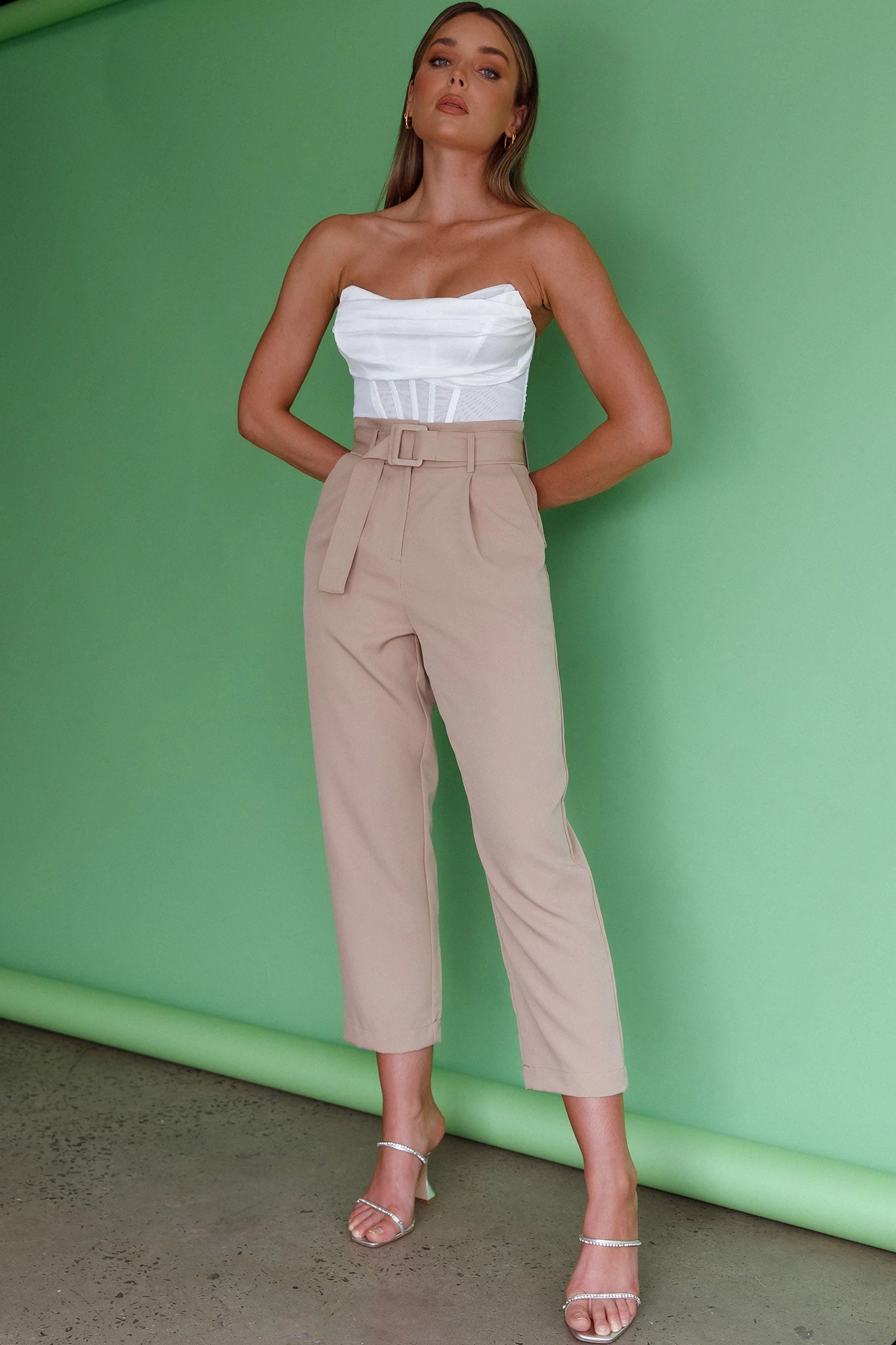 Chance Encounter Straight Leg Pants Latte - Image 11