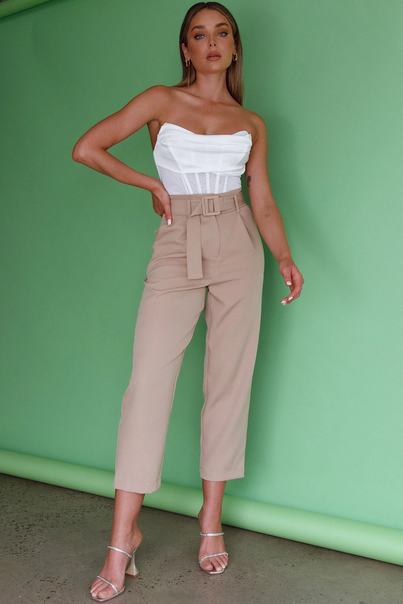 Chance Encounter Straight Leg Pants Latte - Image 13