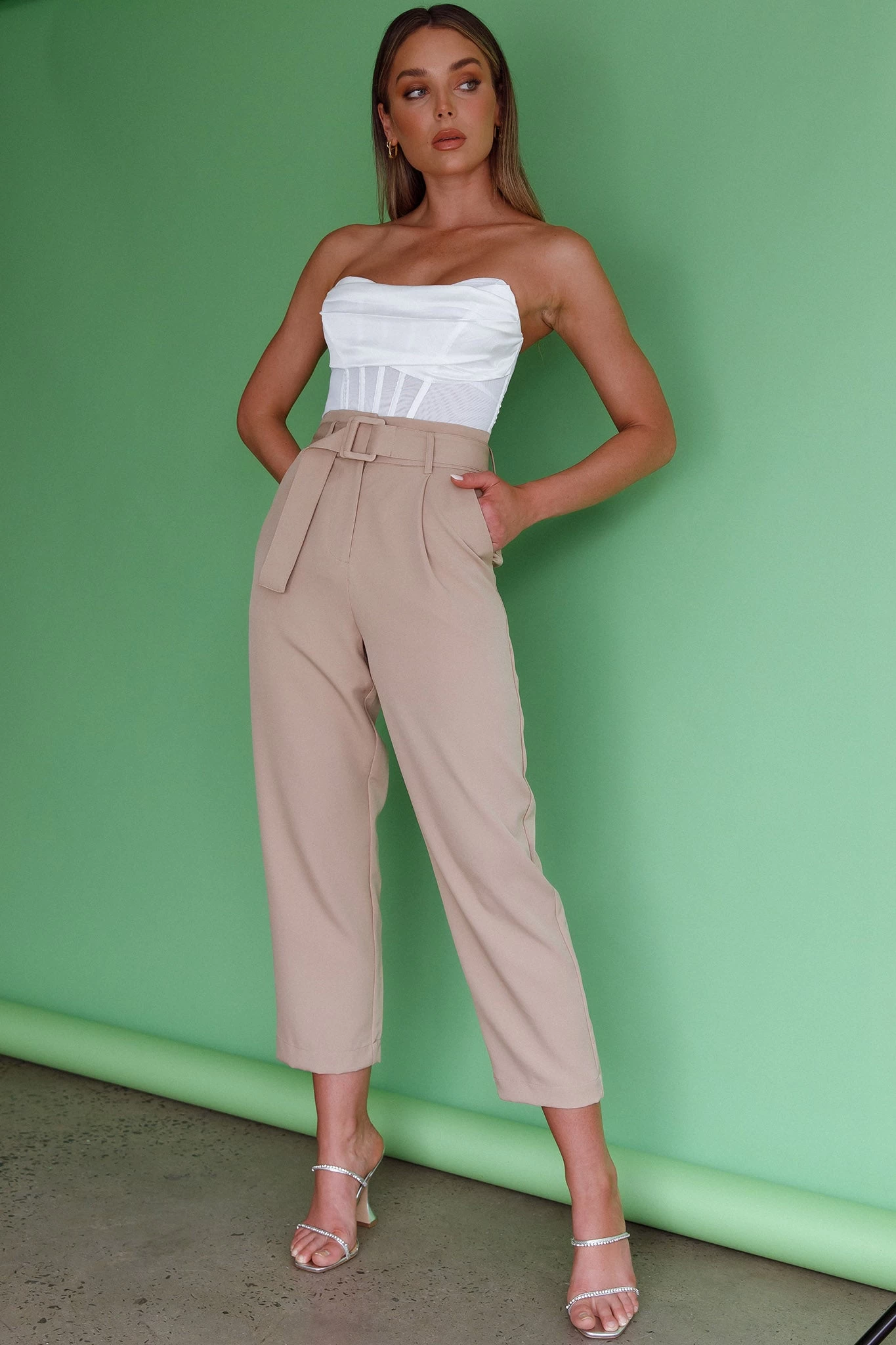 Chance Encounter Straight Leg Pants Latte - Image 15