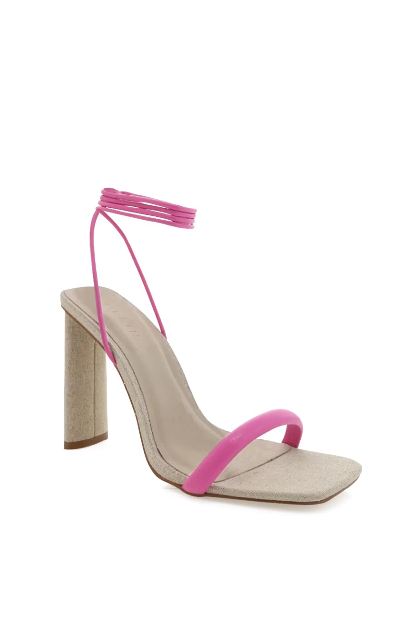 Billini Payson High Block Heel Linen Pink - Image 3