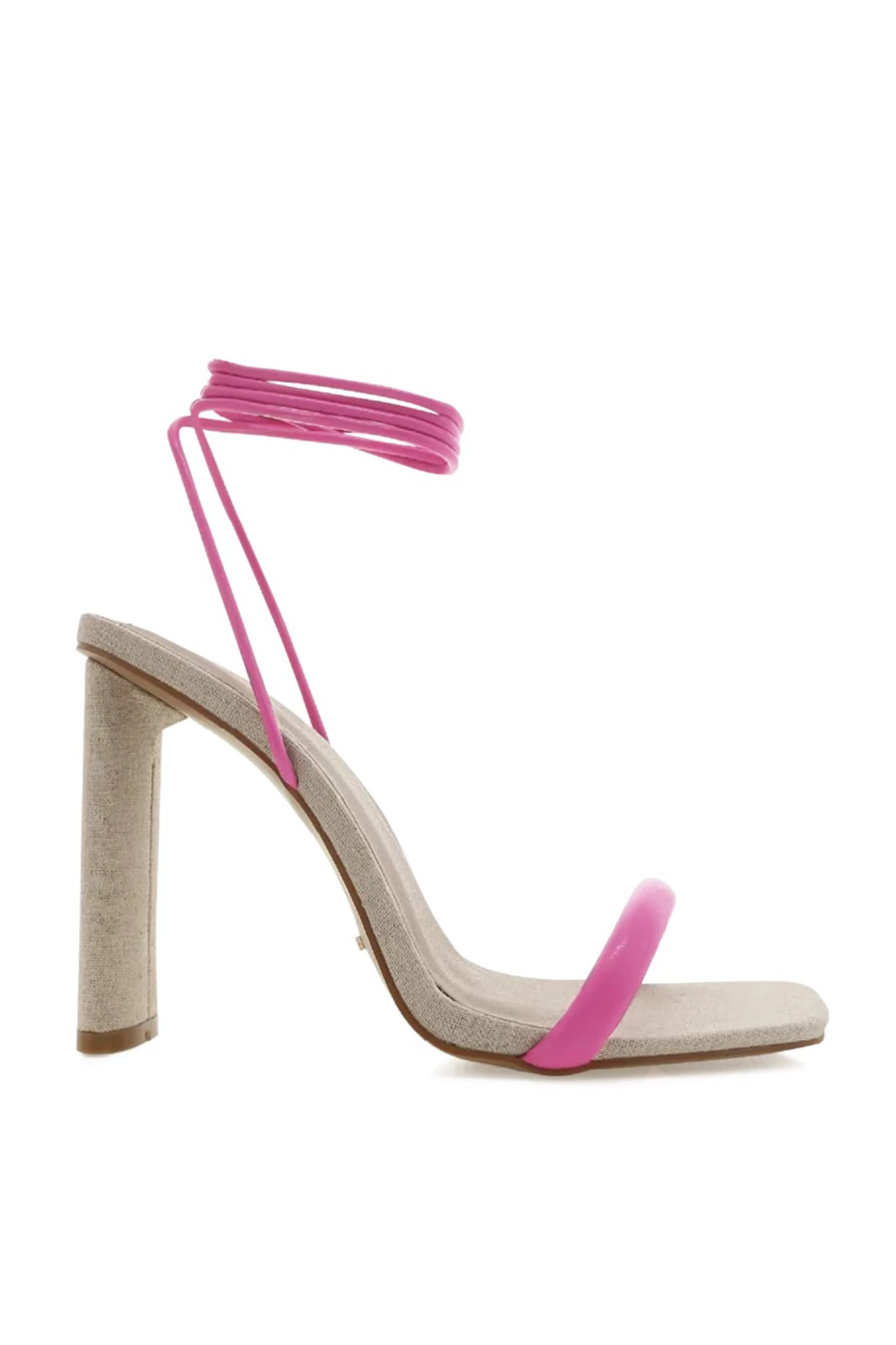Billini Payson High Block Heel Linen Pink - Image 4