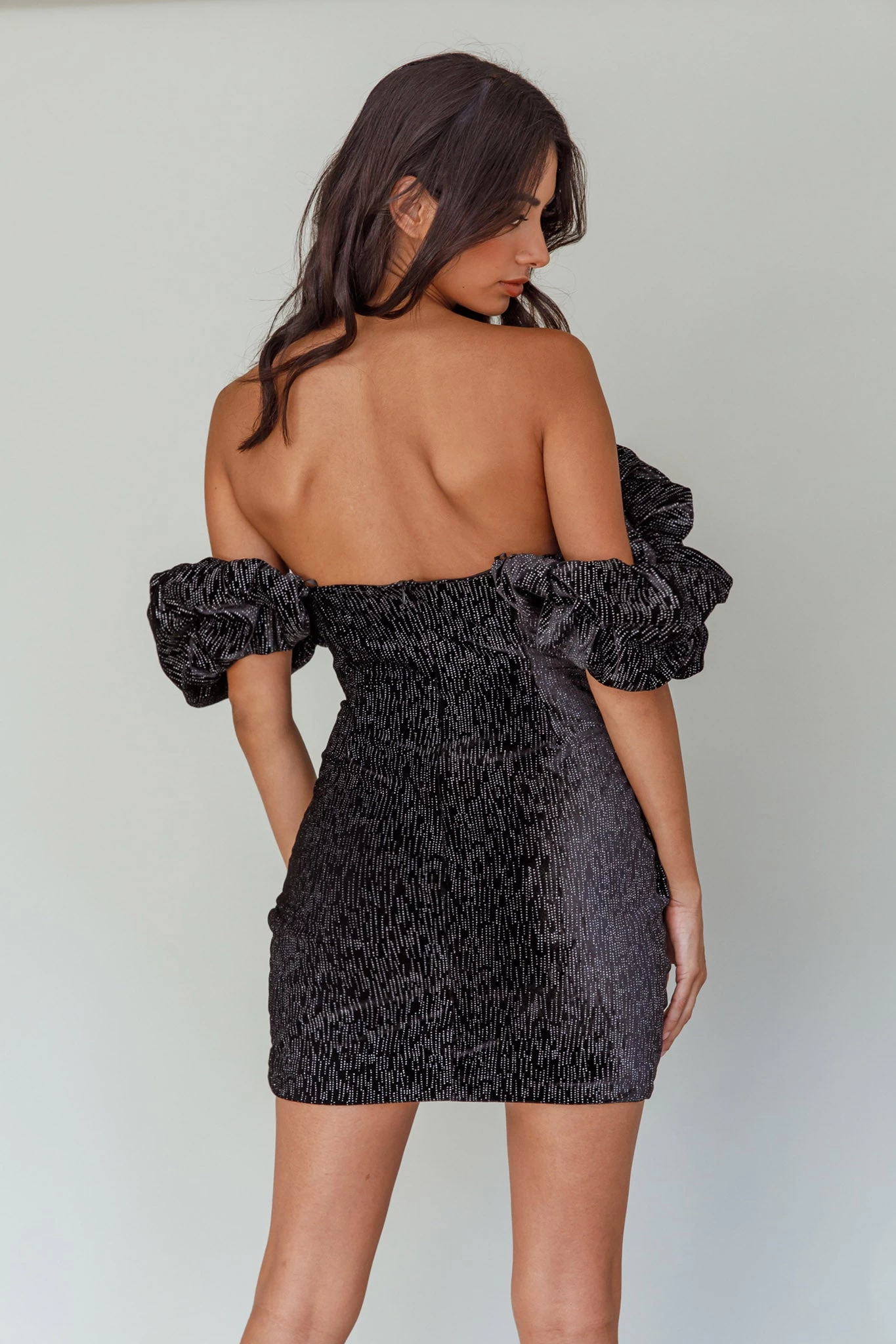 So Famous Off-Shoulder Mini Dress Black - Image 2