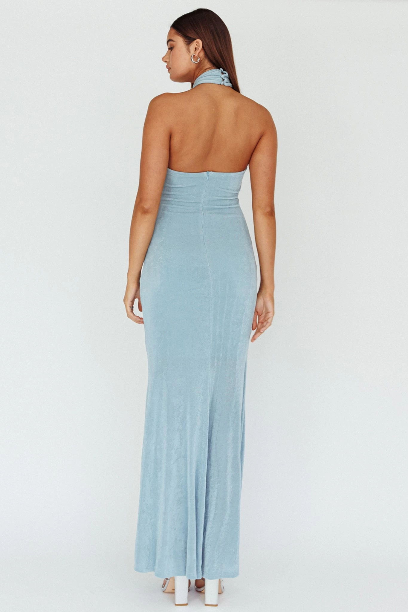 Ileana Twist Bodice Maxi Dress Light Blue - Image 2