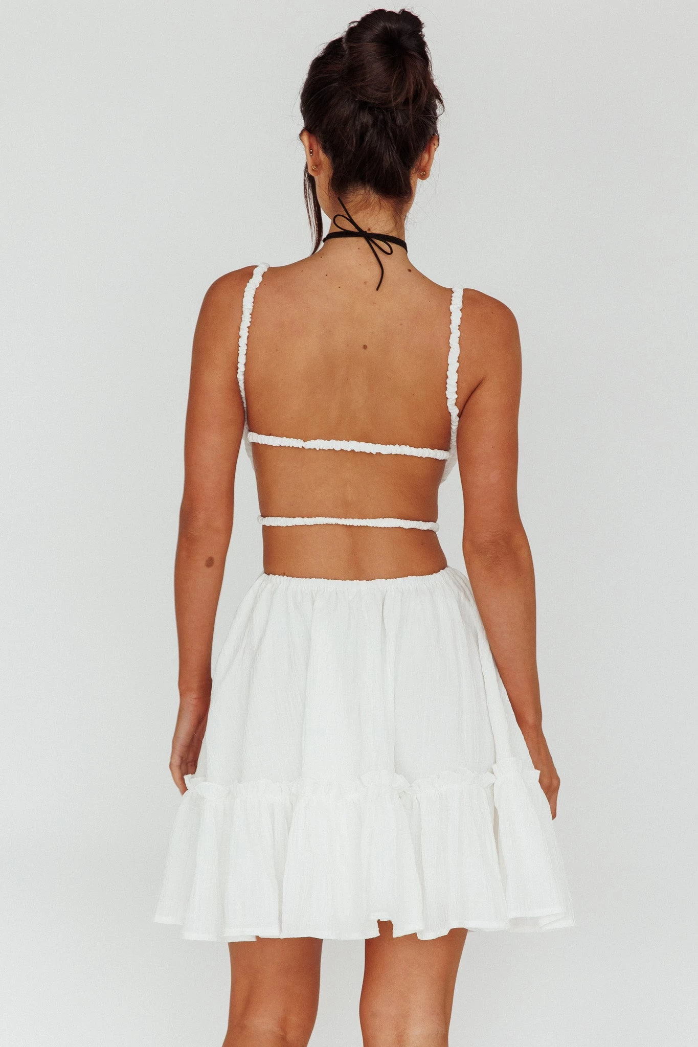 High Flier Open Back Mini Dress White - Image 2