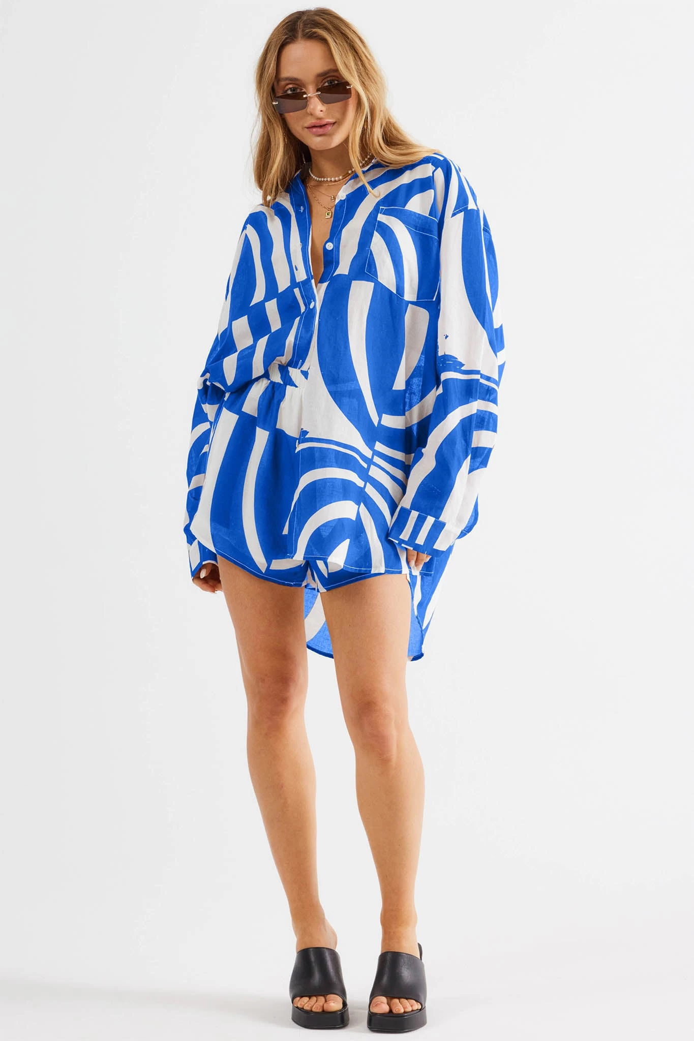 SNDYS Heather Shorts Swirl Blue - Image 3