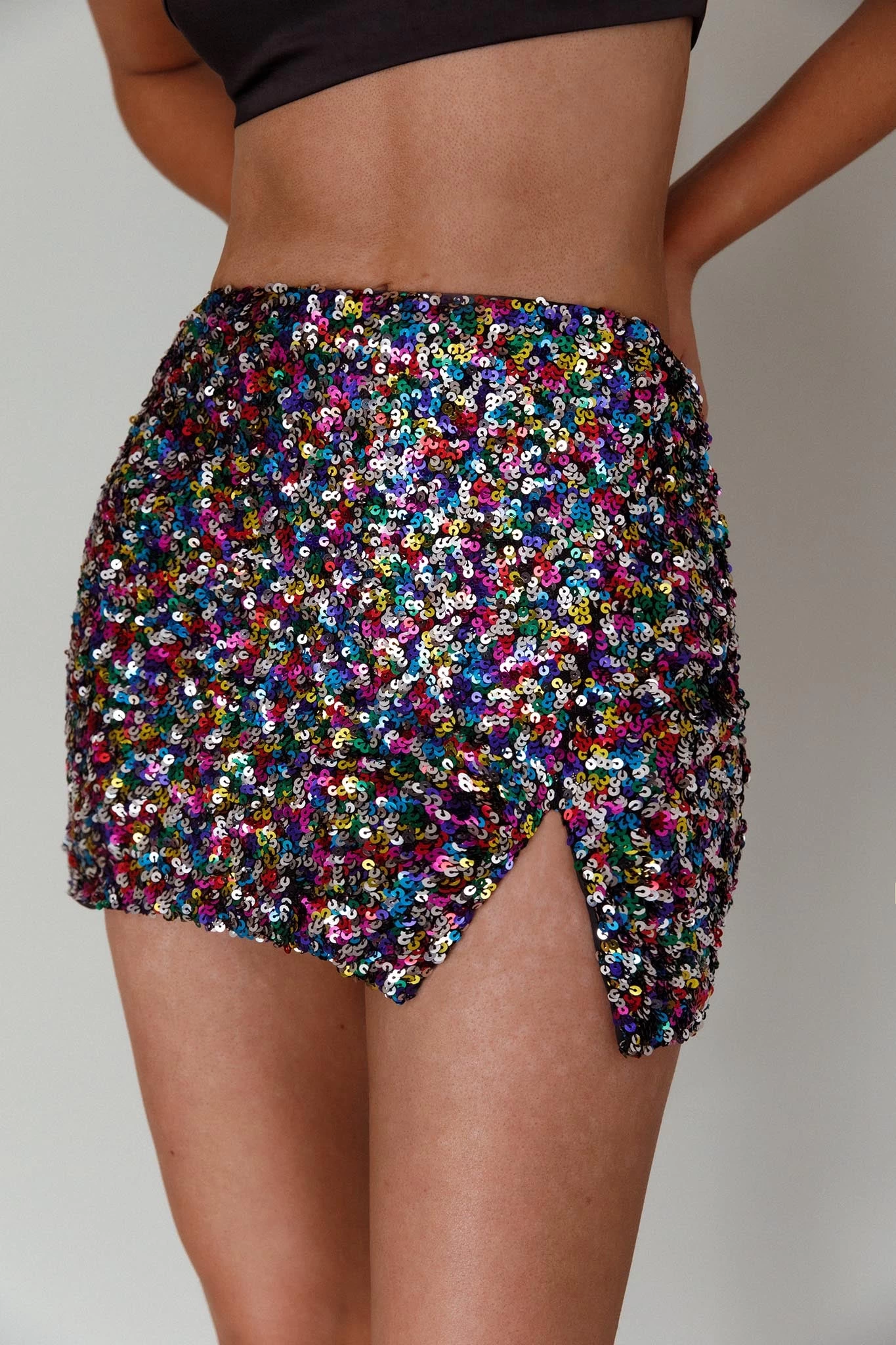 La Nuit Sequin Mini Skirt Multi - Image 4