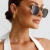 Farrah Gold Aviator Sunglasses Moss