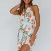 Euro Trip Halter Wrap Mini Dress Orange