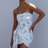 Euro Trip Wrap Mini Dress Nautical White