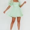 I've Got Sunshine Puff Sleeve Mini Dress Mint