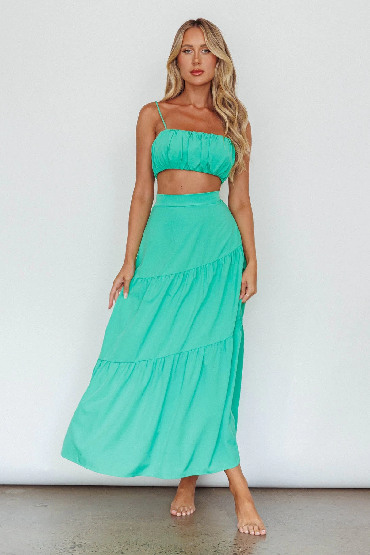 Bondi Waist Tie Maxi Skirt Apple - Image 3