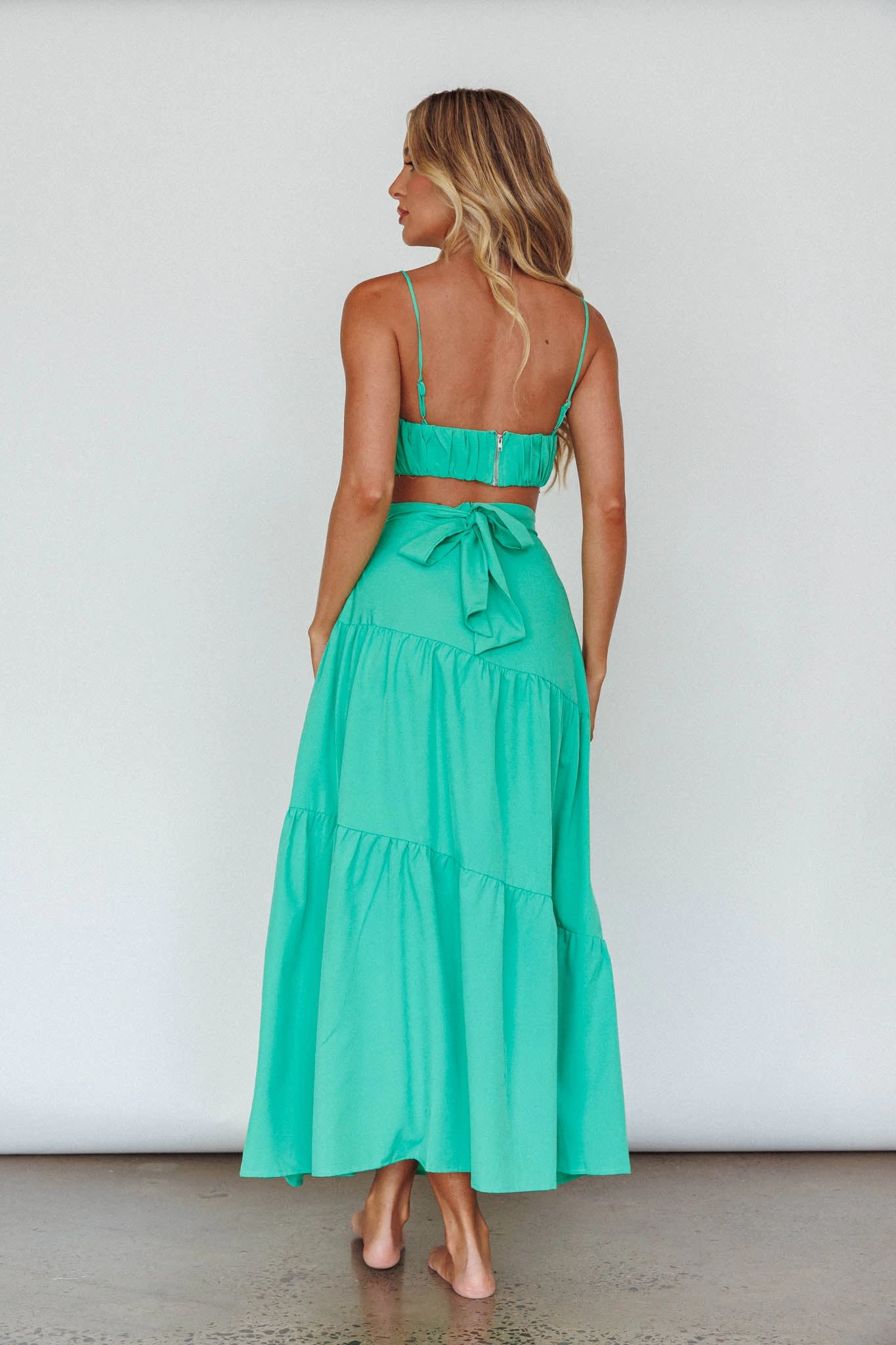 Bondi Waist Tie Maxi Skirt Apple - Image 2