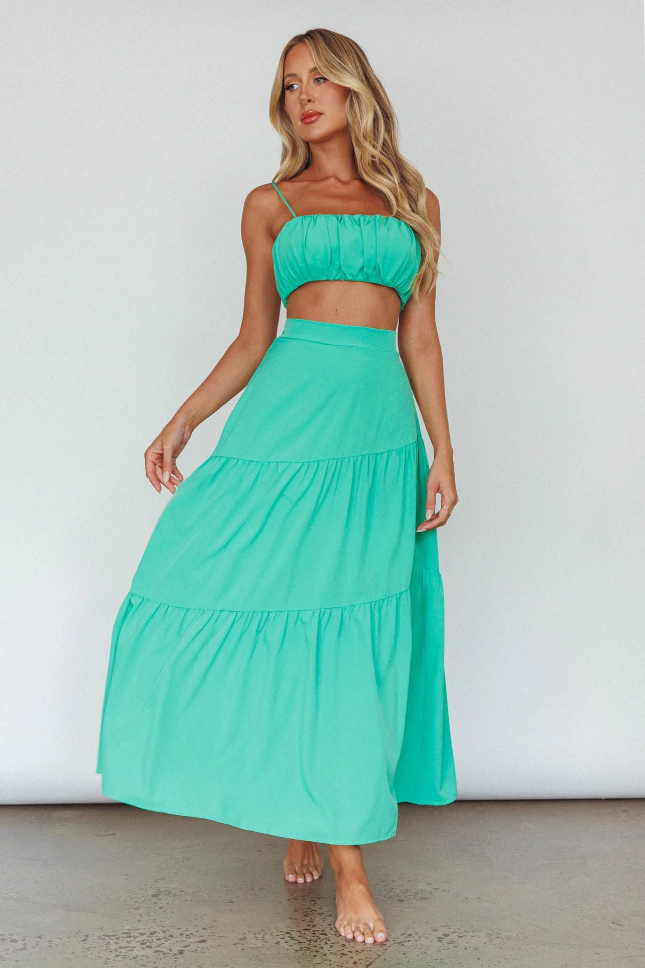 Bondi Waist Tie Maxi Skirt Apple - Image 5